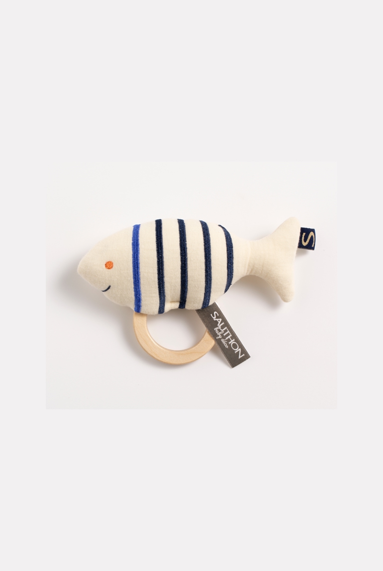 Hochet poisson avec anneau en bois 1