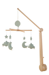 Mobile musical bébé en bois avec 4 jouets, Sauthon 1