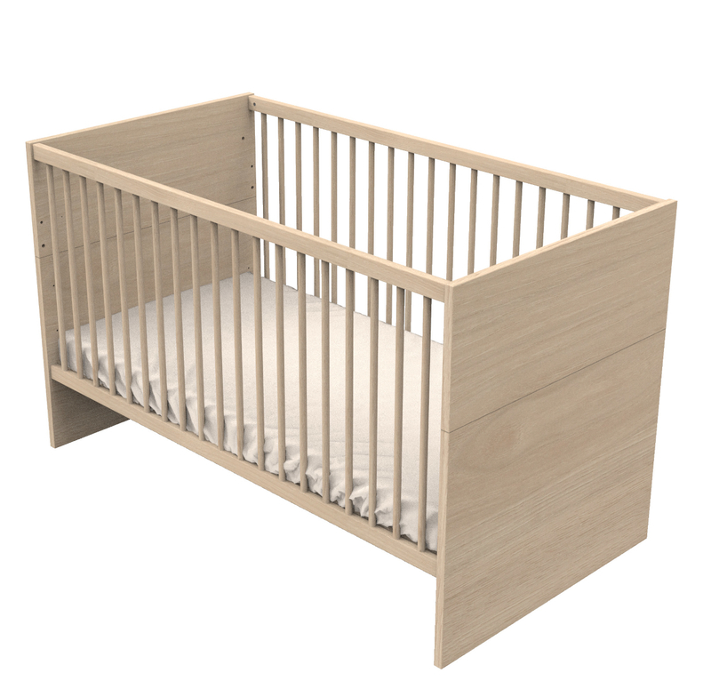 Sauthon - Lit évolutif 140x70 - Little Big Bed en bois décor chêne suave -
