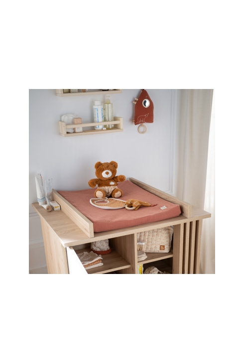 Matelas à langer avec sa housse en double gaze de coton et sa serviette, Sauthon