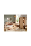 Lit bébé combiné 120x60 évolutif en 90x190 en décor bois avec commode à langer 1 porte 4