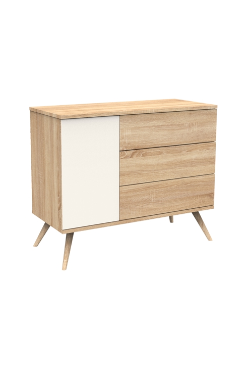 Commode 1 porte et 3 tiroirs, Sauthon
