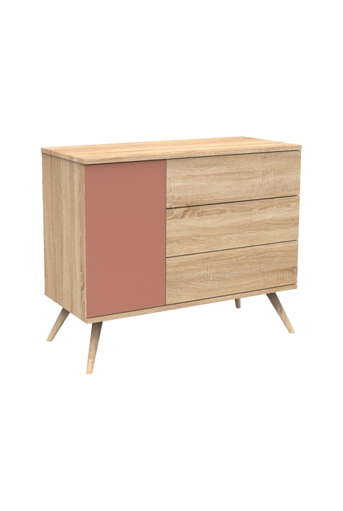 Commode 1 porte et 3 tiroirs, Sauthon