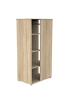 Meuble de rangement avec étagères et penderie en décor bois, Sauthon 2