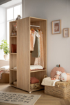 Meuble de rangement avec étagères et penderie en décor bois, Sauthon 4