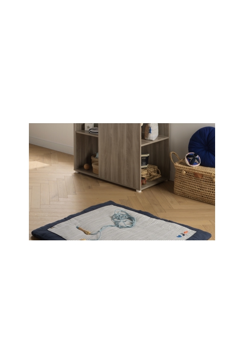 Grand tapis de jeu en double gaze de coton marinière