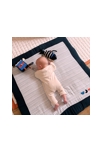 Grand tapis de jeu en double gaze de coton marinière 3