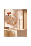 Mobile musical en bois avec jouets ours en gaze de coton 3