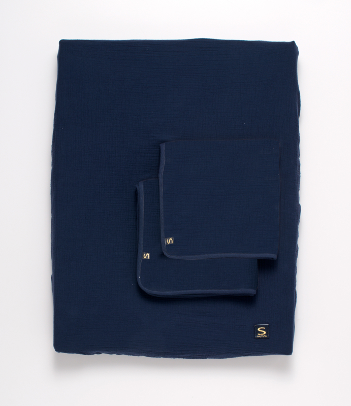 Sauthon - Housse de matelas à langer et linges en gaze de coton -