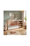 Lit bébé combiné 120x60 évolutif en 90x190 en décor bois avec commode à langer étagère 3