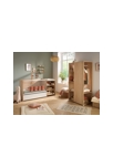 Lit bébé combiné 120x60 évolutif en 90x190 en décor bois avec commode à langer étagère 4