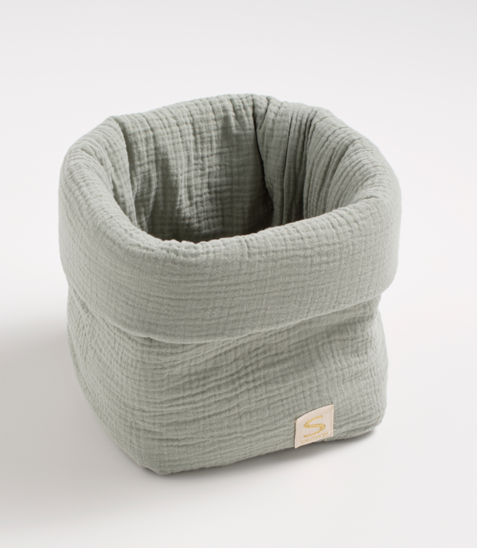 Panière de rangement en double gaze de coton, Sauthon -