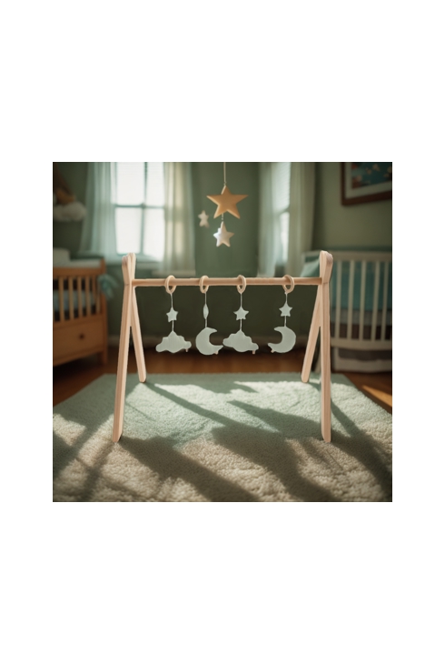 Arche d'éveil bois avec 4 jouets, Sauthon