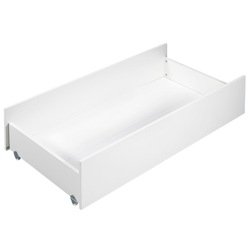 Baby Price - Tiroir de lit combiné évolutif blanc sur roulettes -