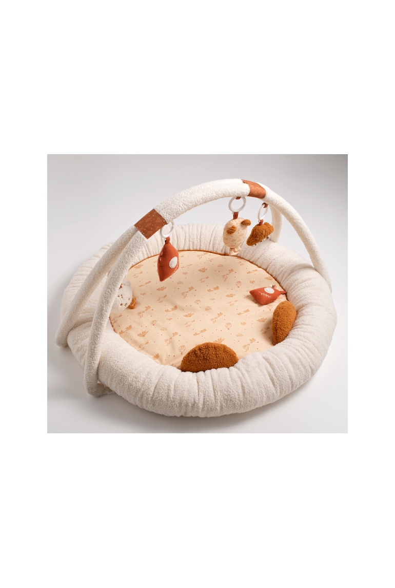 Tapis d'éveil ours en bouclette beige 1