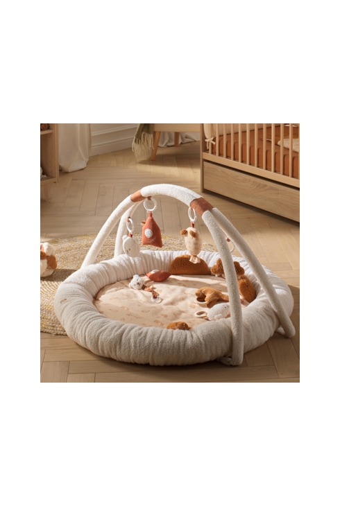 Tapis d'éveil ours en bouclette beige