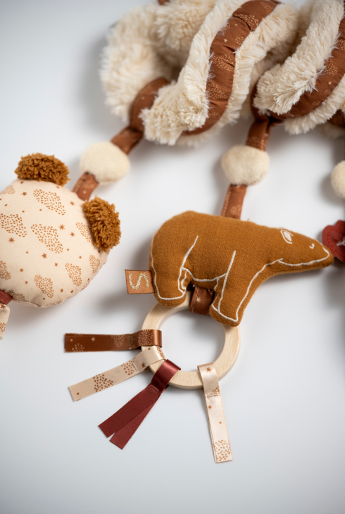 Spirale d'activités ours en peluche beige