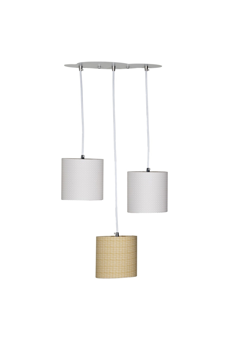 Suspension Lumineuse Trio Plafonnier en coton beige 1
