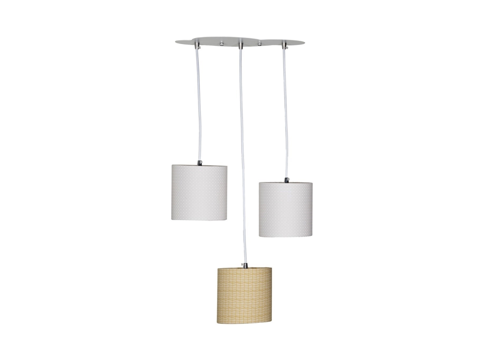Suspension Lumineuse Trio Plafonnier en coton beige 1