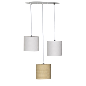 Suspension Lumineuse Trio Plafonnier en coton beige 1