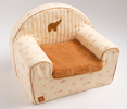 Fauteuil club enfant en gaze de coton et sherpa