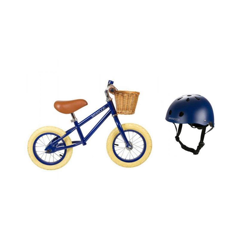 Draisienne first go et Casque bleu marine, Banwood -