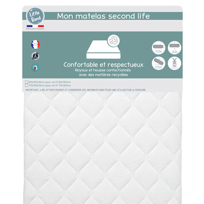 Little Band - Matelas lit Second Life 60x120 cm 24kg/m3, Little Band - Mixte