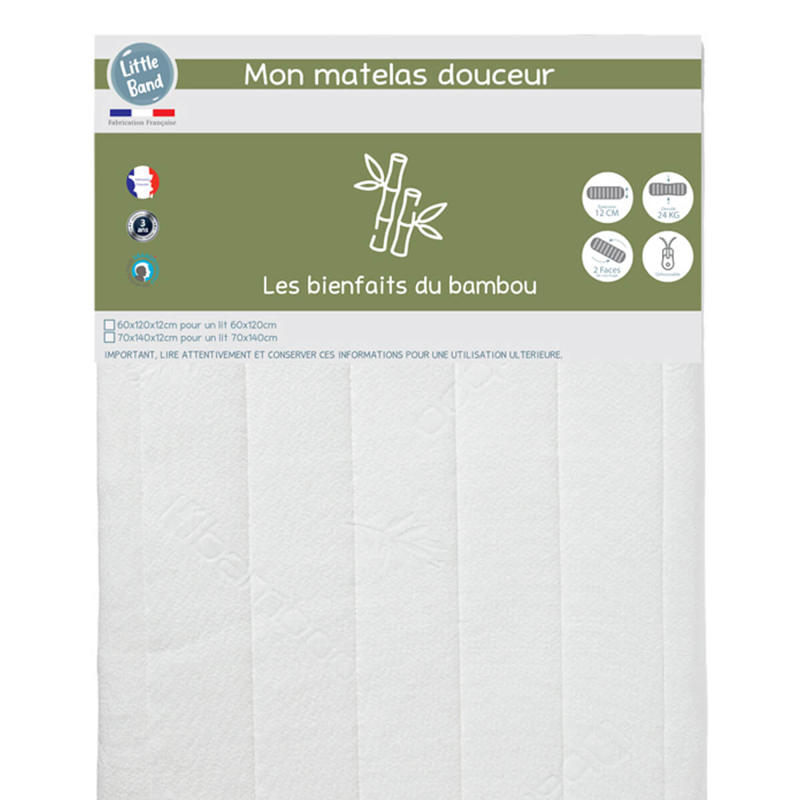 Matelas lit Douceur 60x120 cm 24kg/m3, Little Band -