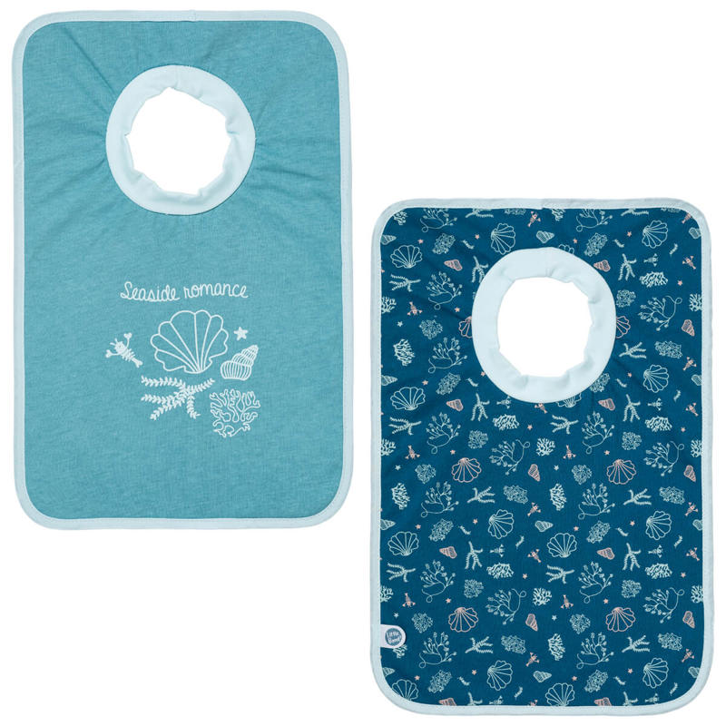 Lot de 2 bavoirs passe-tête 6 mois Seaside Romance, Little Band -