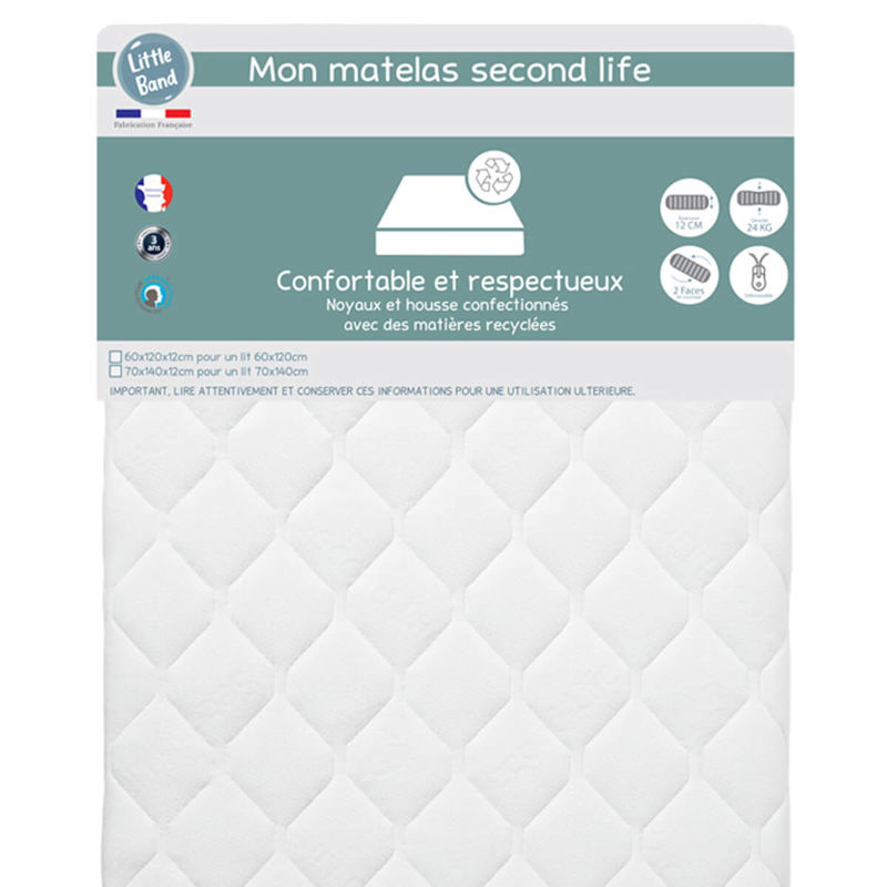 Little Band - Matelas lit Second Life 70x140 cm 24kg/m3, Little Band - Mixte