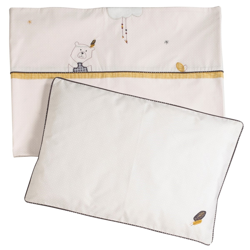 Sauthon - Parure de lit bébé 190x140cm et taie en coton beige, Sauthon -