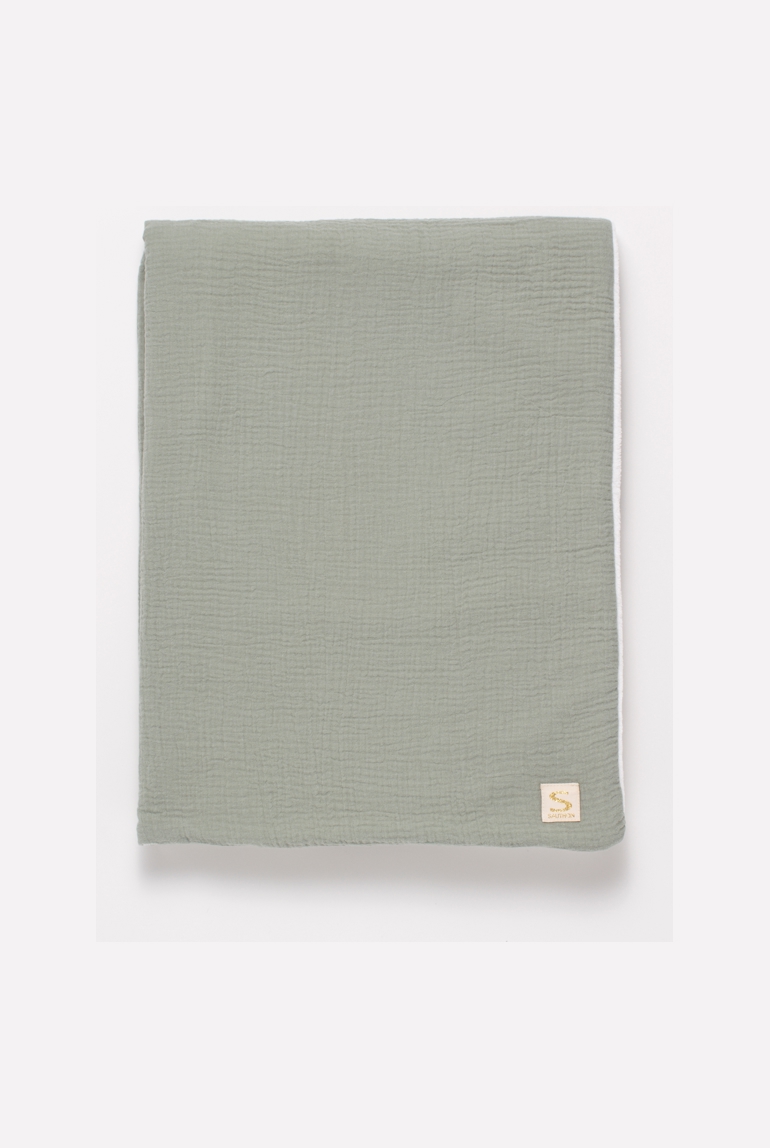 Couverture bébé en gaze de coton et polaire, Sauthon 1