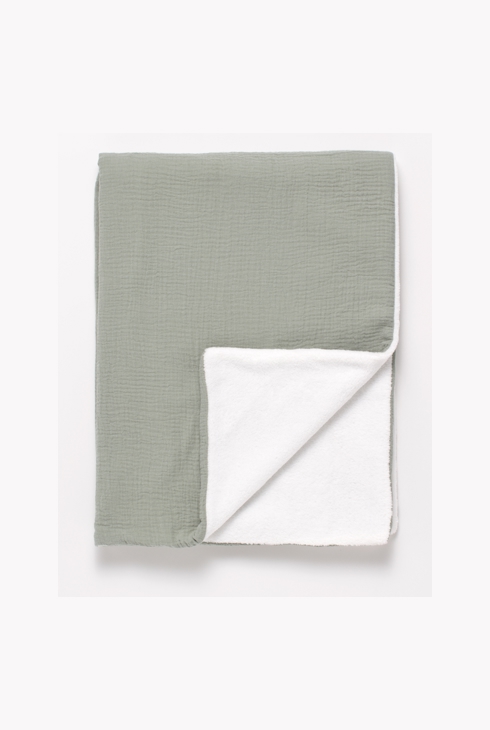 Couverture bébé en gaze de coton et polaire, Sauthon