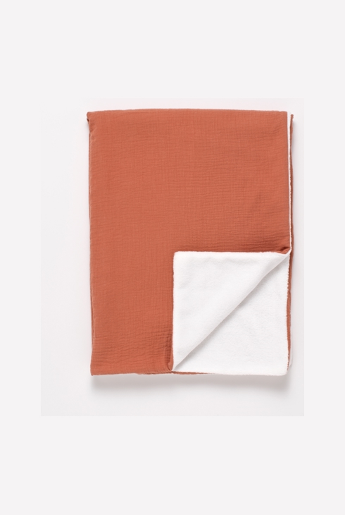 Couverture bébé en gaze de coton et polaire, Sauthon
