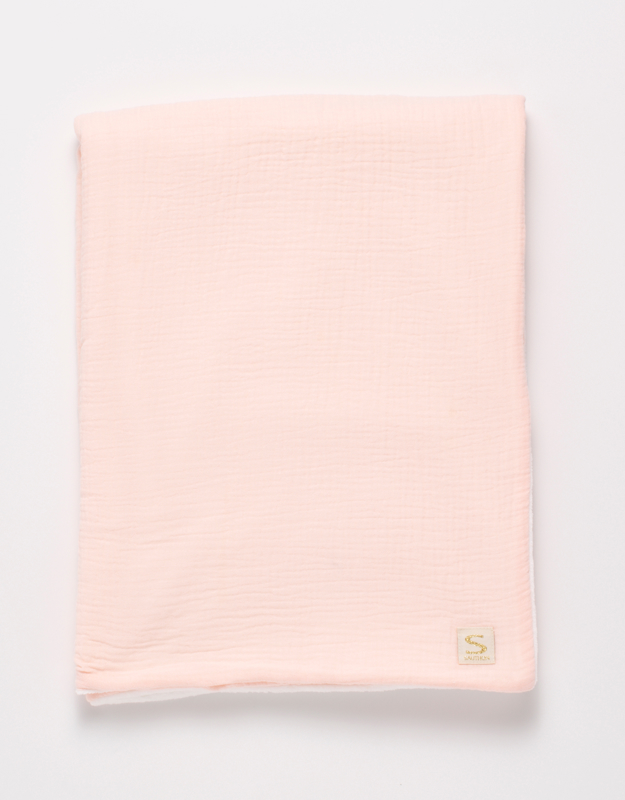 Couverture bébé en gaze de coton et polaire, Sauthon -