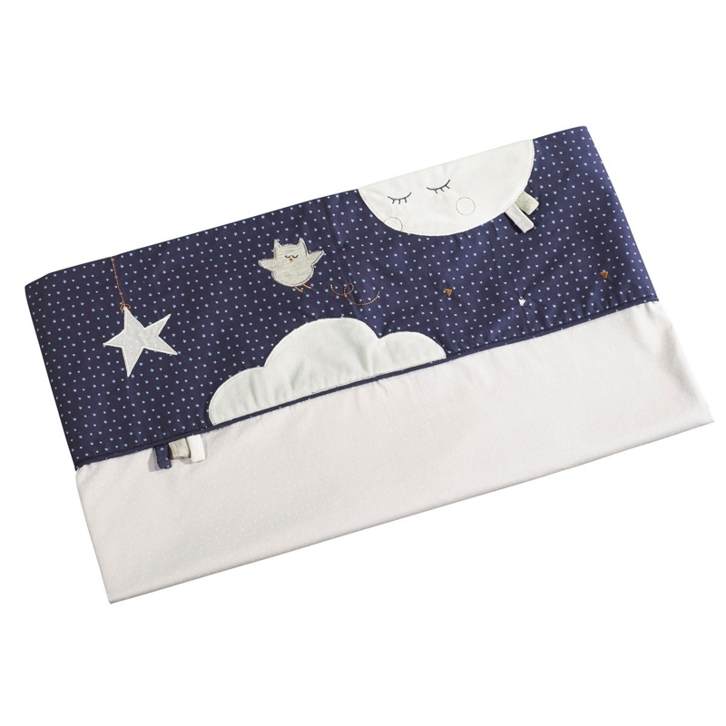 Parure de lit bébé 190x140cm et taie en coton bleu, Sauthon -