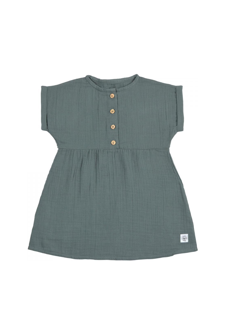 Robe en mousseline gots vert pétrole, Lassig 1