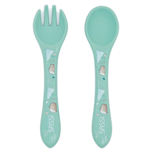 Set fourchette et cuillère en silicone  animaux, Sassi Junior 1