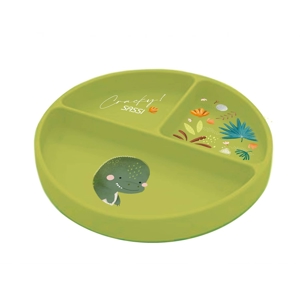 Assiette compartimentée en silicone avec ventouse  animaux, Sassi Junior 1