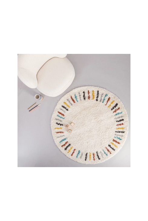 Tapis enfant rond tout doux ARPEGE