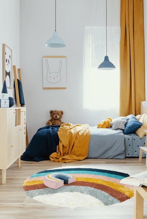 Tapis enfant rond épais et confortable COLORS