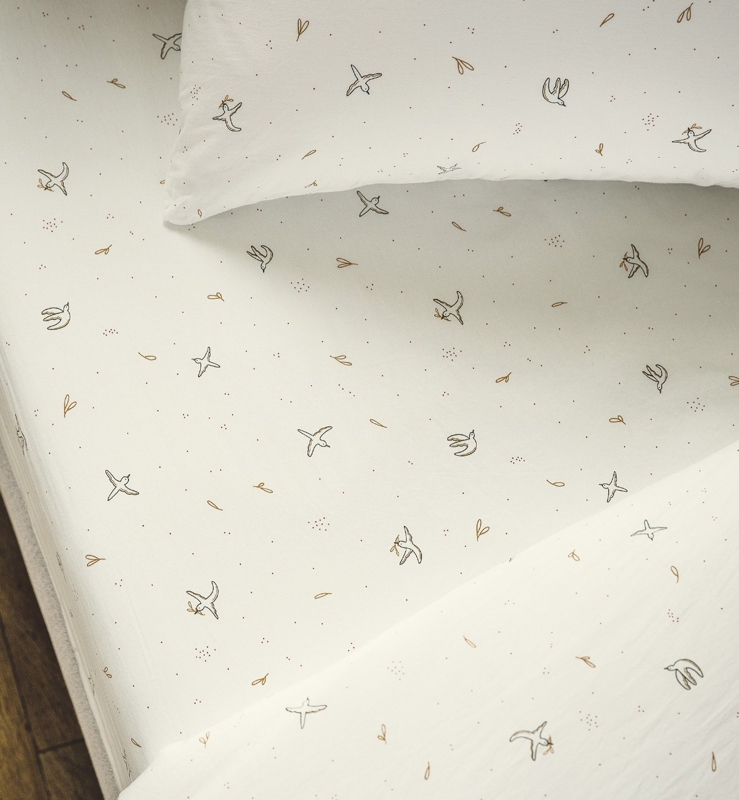 Drap housse Coton Bio L'envolée 1 personne - 90X190 cm