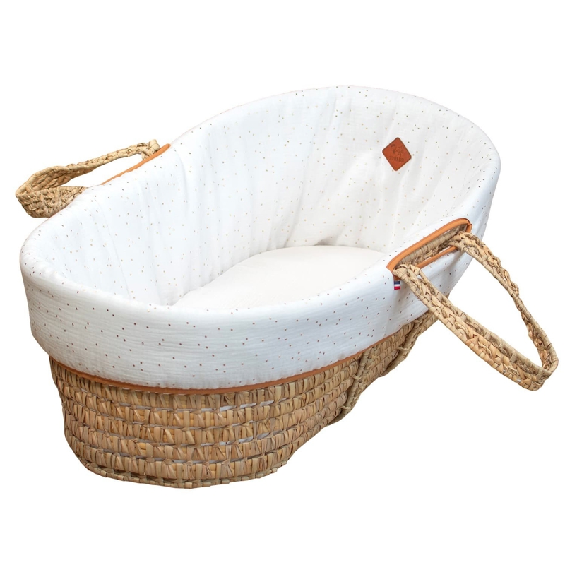 Sevira Kids - Habillage de couffin en gaze de coton pois dorés, Sevira Kids - Mixte