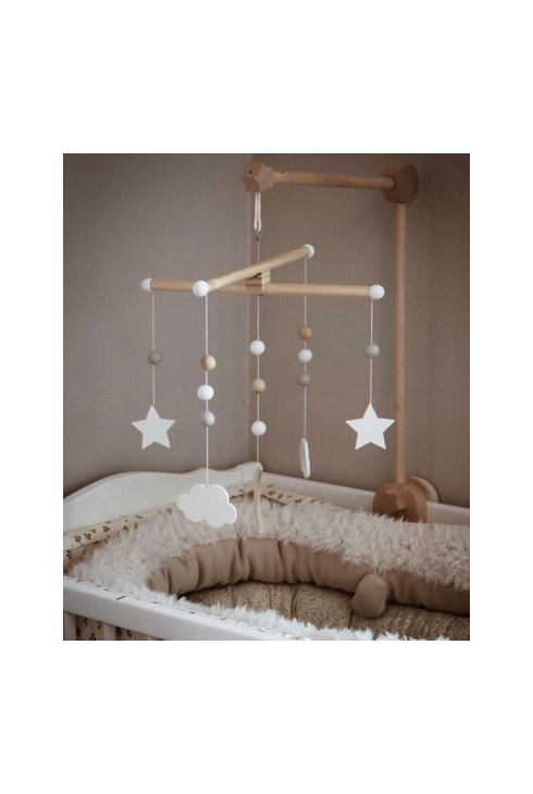 Support de Bras Mobile Universel en Bois pour Lit Bébé Blanc, JaBaDaBaDo