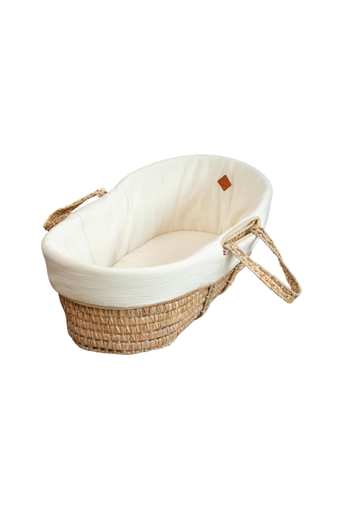 Habillage de couffin en gaze de coton jeanne, Sevira Kids