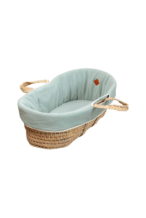 Habillage de couffin en gaze de coton jeanne, Sevira Kids