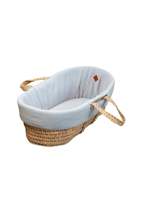 Habillage de couffin en gaze de coton jeanne, Sevira Kids