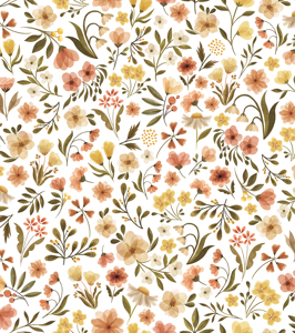 Papier peint 50cm x 10m fleurs vintage Felidae, Lilipinso 1