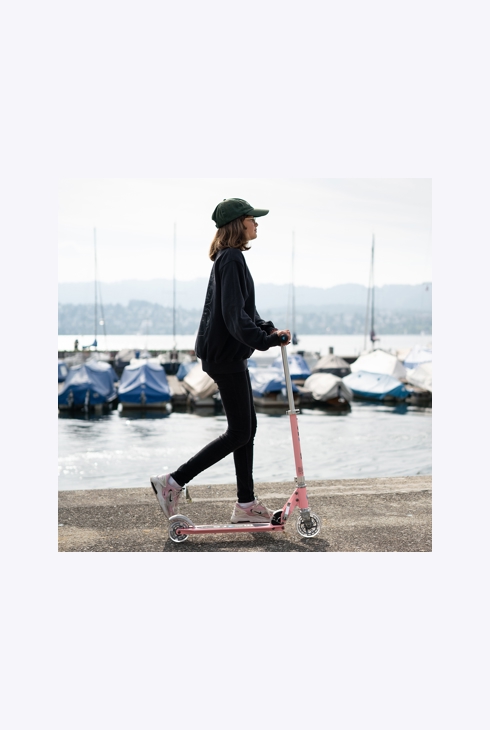 Trottinette enfant sprite néon rose led, Micro