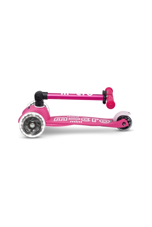 Trottinette 3 roues mini deluxe rose pliable led, Micro